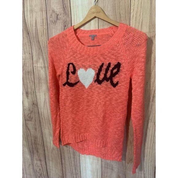 Charlotte Russe XS pink “Love” Sweater Acrylic - Picture 2 of 9